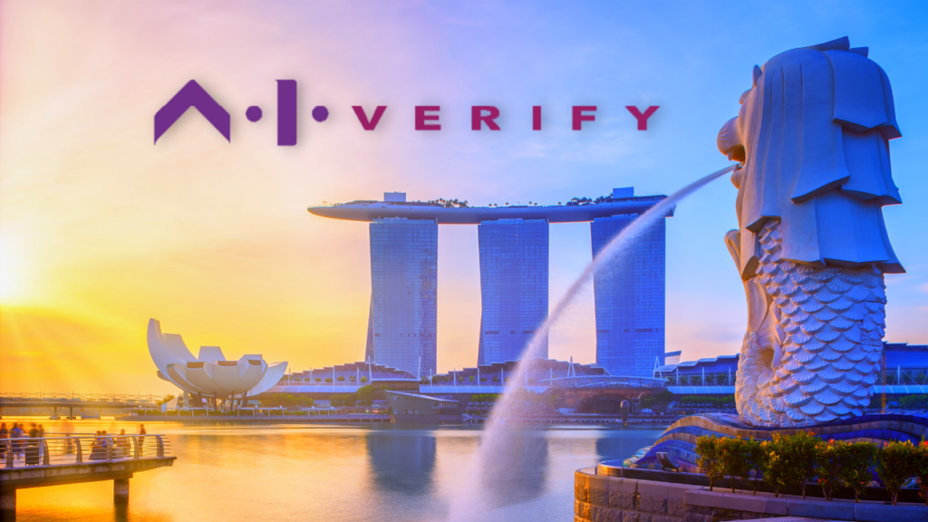 AI Verify logo on Singapore cityscape