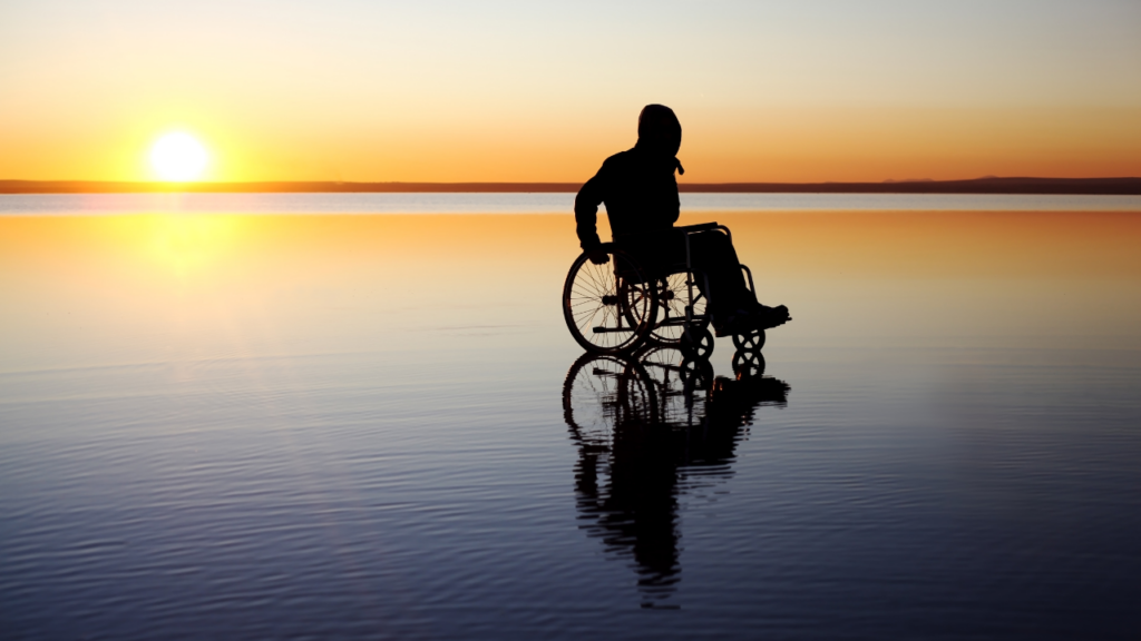 wheelchair sunset