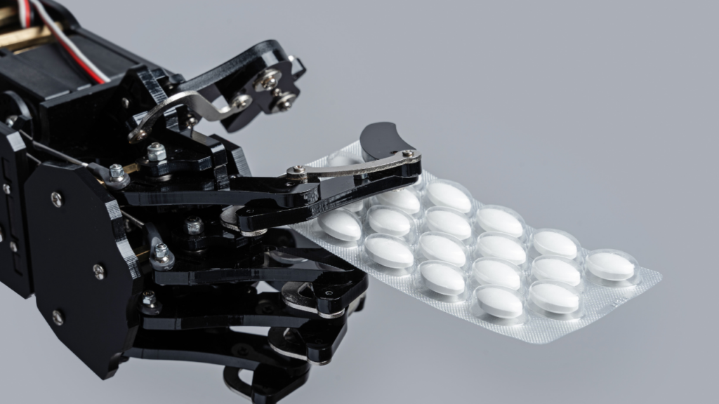 robot hand with pills