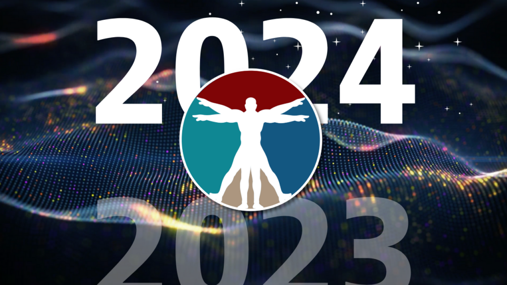 oecd-ai logo and neural network with 2023 to 2024