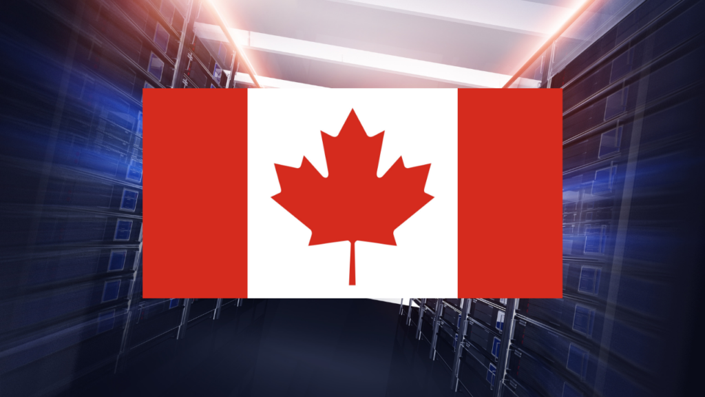 server centre and canadian flag