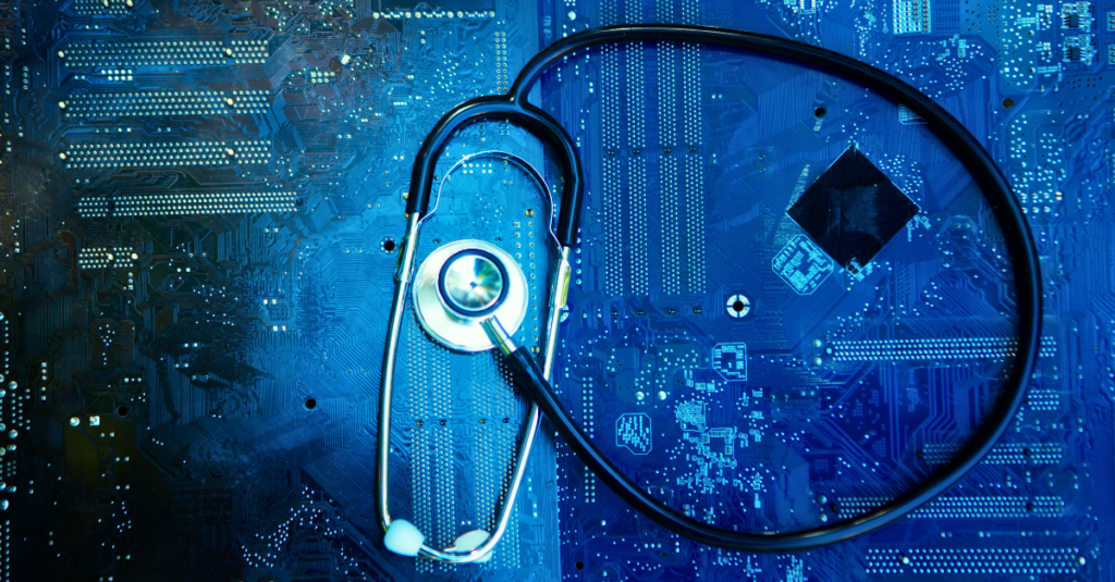 stethoscope on a technology board