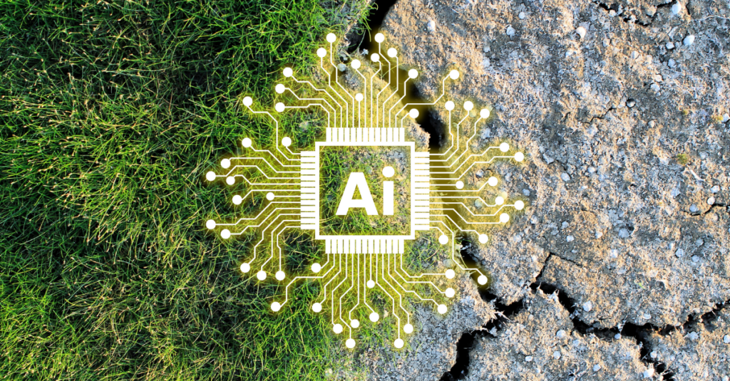 grass and dry land with ai logo