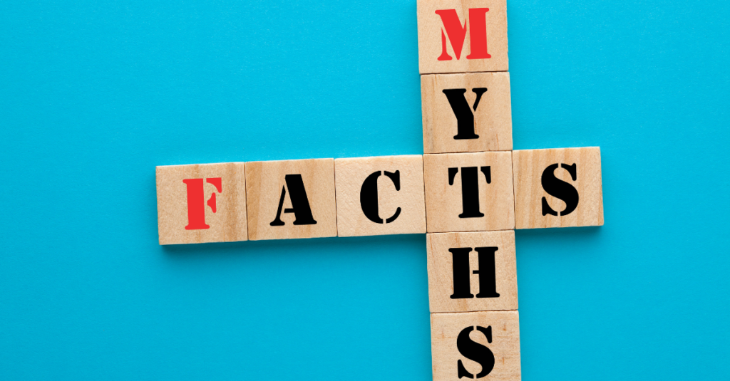 myth and fact spelled out in wood chips
