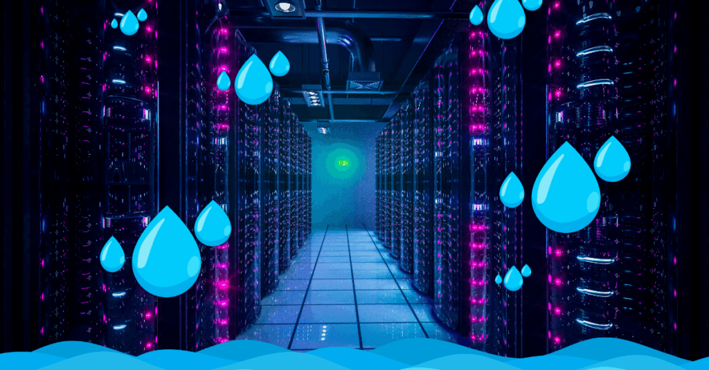 a data centre with water illustrated on top