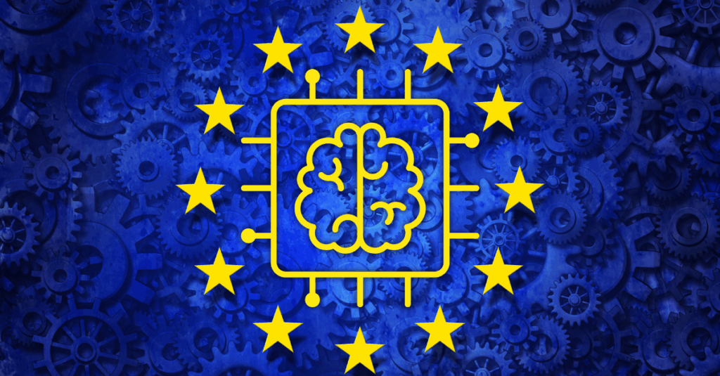 european flag with ai icon